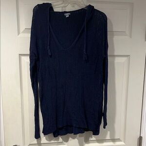 Aerie Navy Knit V-Neck Sweater